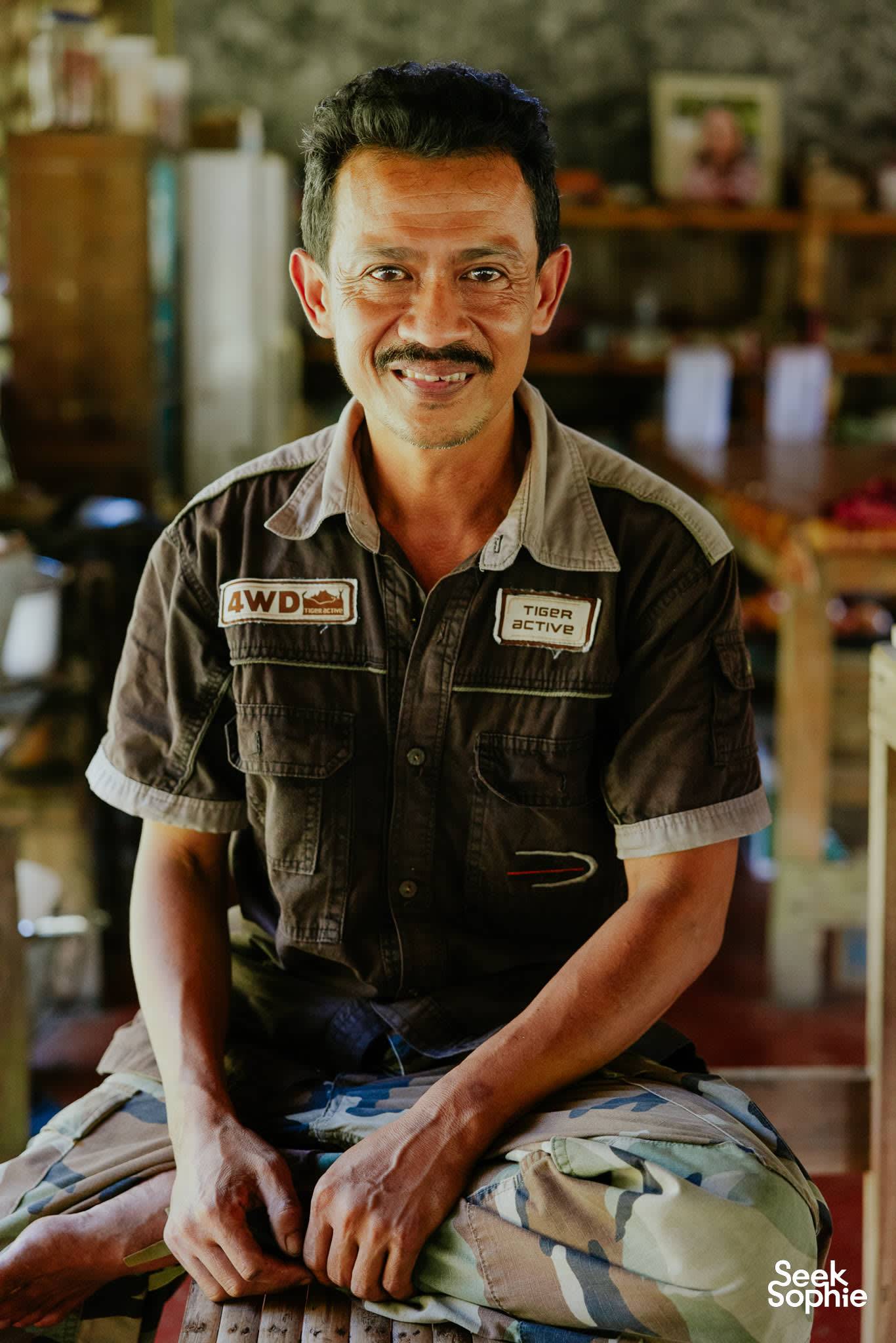 Mr Yoo, who runs Rungfah Farm Stay, in his kitchen