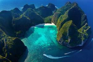 Bay on Koh Phi Phi seen from above