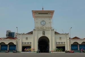 The clock tower of Ben Thanh Market